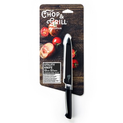 Chop & Grill by Greenpan  * Allzweckmesser * 13cm * Edelstahl * schwarz * UV