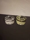 2 Blenko #990A Vintage Art Glass Clear Candle Taper Holder Puck