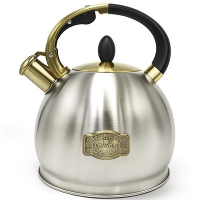 Food Grade Stainless Steel Stovetop Whistling Tea Kettle, 5Layer Base, 2.64 Qt