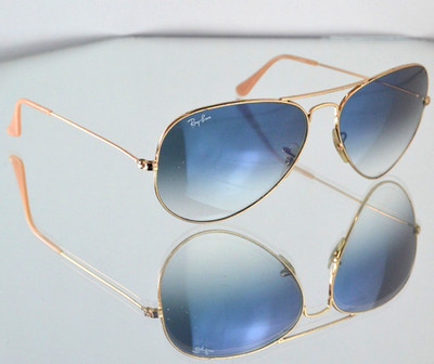Ray-Ban ''Aviator Gradient'' Sunglasses Gold/Light Blue RB3025 001/3F