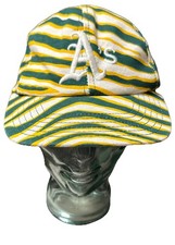 Vintage Oakland Athletics A’s Zebra Striped Hat Cap SnapBack MLB Baseball