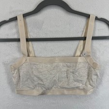 New Victoria's Secret PINK Unlined Bralette Light Gray Logo Strap Size S READ