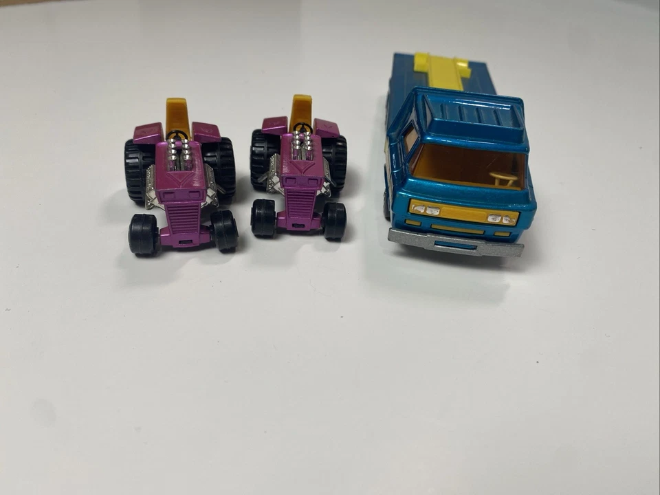 1974-Tractor transportador Matchbox Superkings K-21 con dos tractores ¡Bonito!! Foto 2 de 4