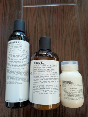 New Le Labo Another 13 Shower Gel, Rose 31 Conditioner, Basil Shampoo Lot
