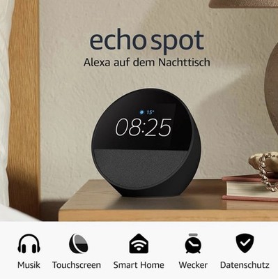 Sofort Lieferbar   Amazon Echo Spot 2024 Smart Clock Wecker Alexa schwarz NEU