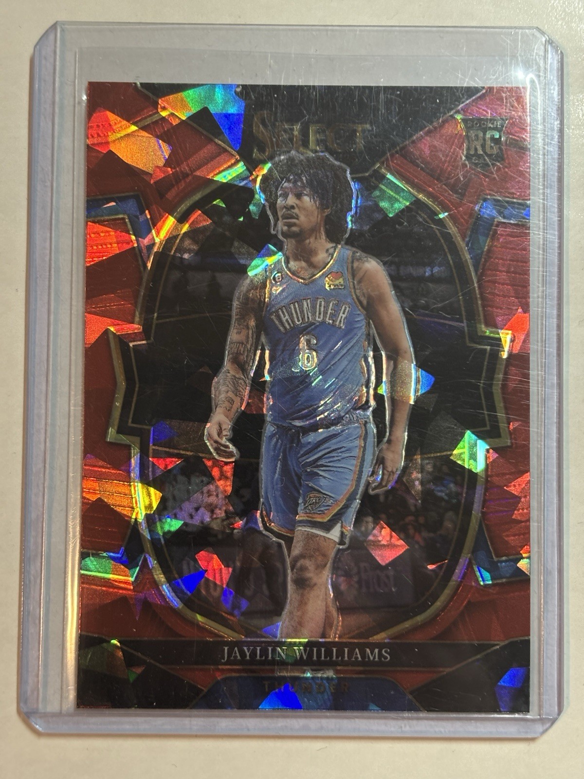 2022-23 Panini Select - Concourse Jaylin Williams #99 Red Cracked Ice Prizm (RC)