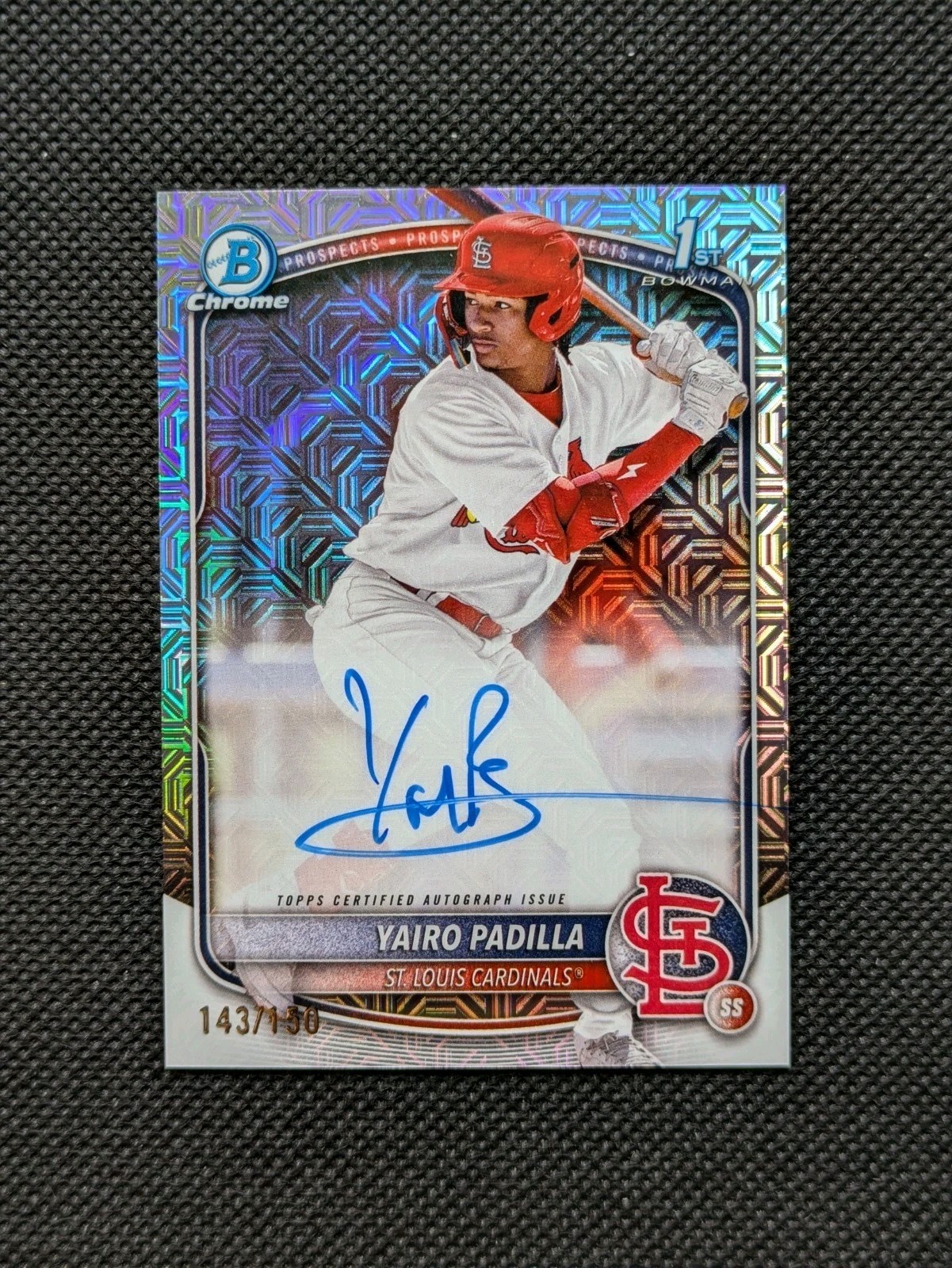 2025 Bowman Chrome Yairo Padilla 1st Bowman HTA Choice Refractor Auto /150
