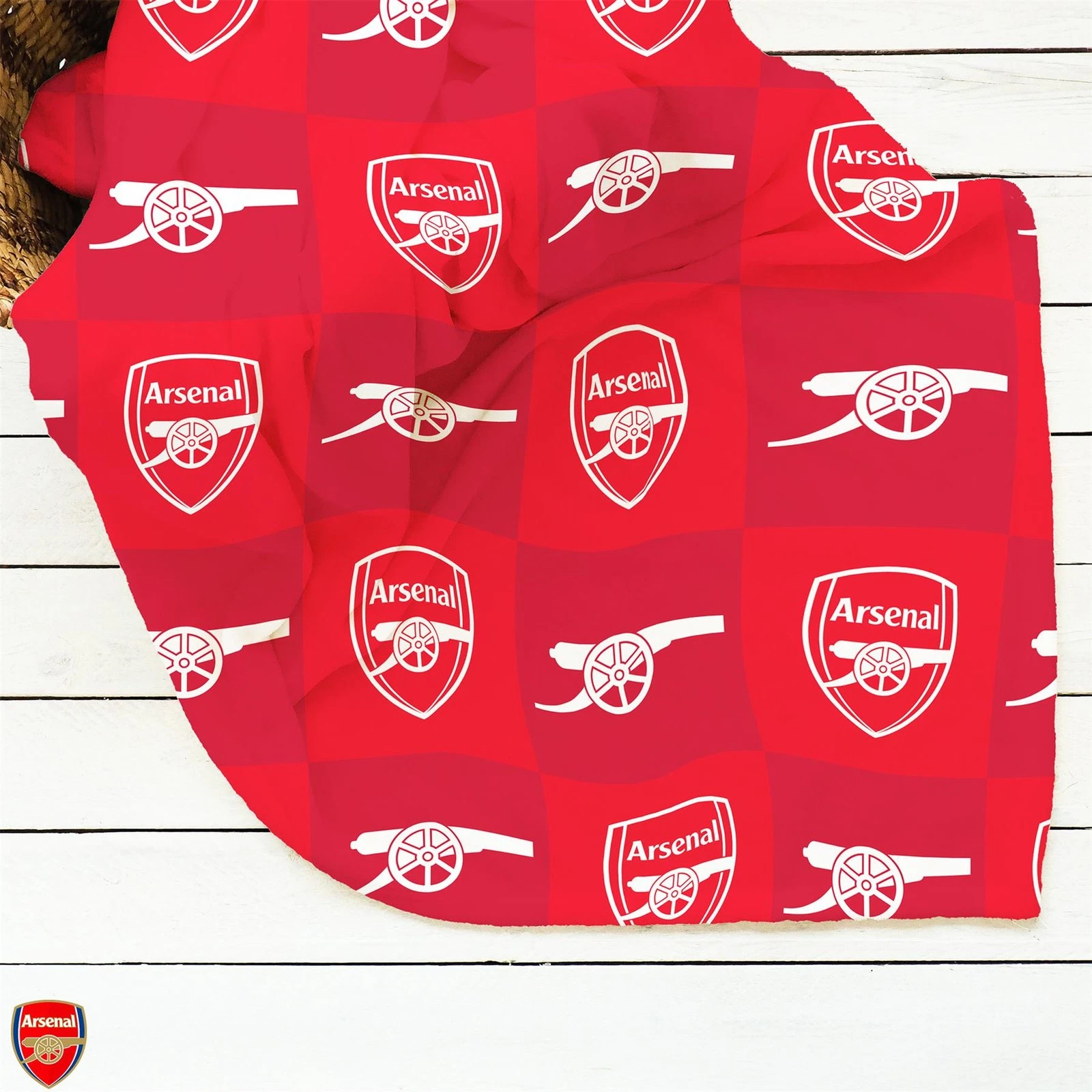 Arsenal Checkered Fleece Blanket
