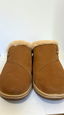 Clarks Cloudsteppers Womens Slip-On Fur Trim Lined Slippers Brown US 10 W