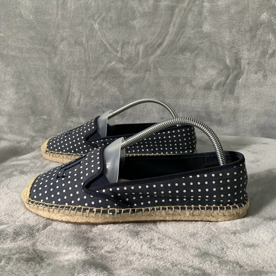 Lauren Ralph Lauren Womens Shoes Sz 9B Navy Polka Dot Destini Canvas Espadrille - Image 3 of 4