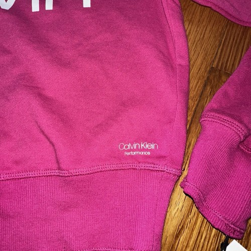 Calvin Klein Damen Hot Pink Cropped Rundhalsausschnitt Sweatshirt X-Small Neu mit Etikett - Bild 2 von 11