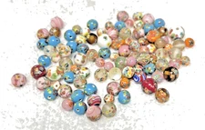95 Vintage Art Glass Beads Millefiori In a Rainbow of Colors 1/4-3/8 Inch