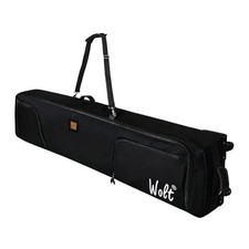 Rolling Ski Bag,Padded Snowboard Bag with Wheels for Air Travel, Fit 190 Black