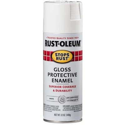 250702 Stops Rust Spray Paint, 12 Oz, Gloss Pure White