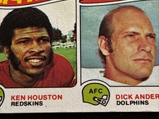1975 Topps Football #222 All Pro Safeties Ken Houston Dick Anderson Skins Miami