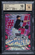 2018 Leaf Metal Draft Top Picks Pink Wave 2/10 Nick Madrigal BGS 10 Auto y5m