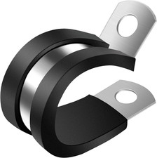 1 Inch Cable Clamp 15 Pack Stainless Steel Wire Clamp Rubber Metal Hose Clamps
