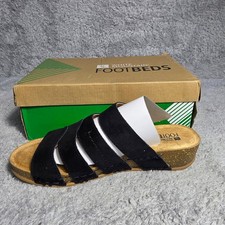 White Mountain Black Suede Leather Adjustable...