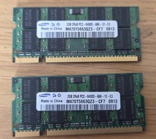 2 x Samsung 2GB DDR2-800 PC2-6400S 200-Pin SO-DIMM Laptop RAM M470T5663QZ3-CF7