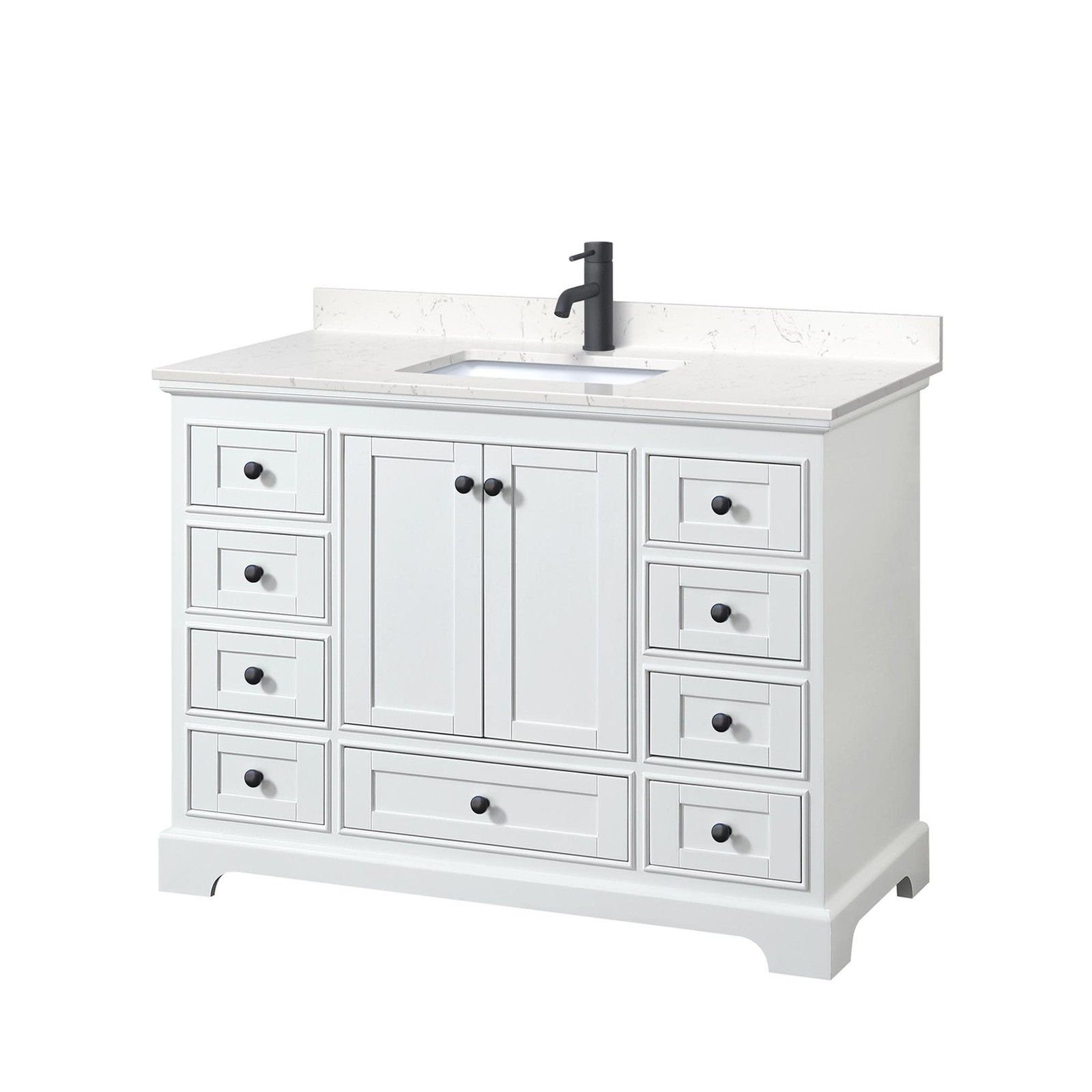 Wyndham 48 in White Carrara Marble Deborah Bath Vanity with Sink