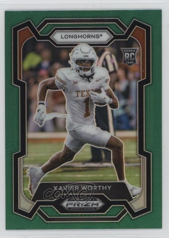 2024 Panini Prizm Draft Picks Green Prizm Xavier Worthy #153 Rookie RC