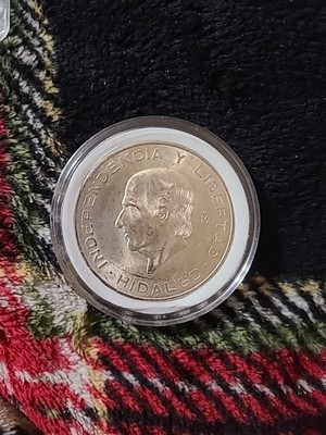 1956 MEXICO Large SILVER 10 Pesos Coin MEXICAN Independence HERO Hidalgo i96892