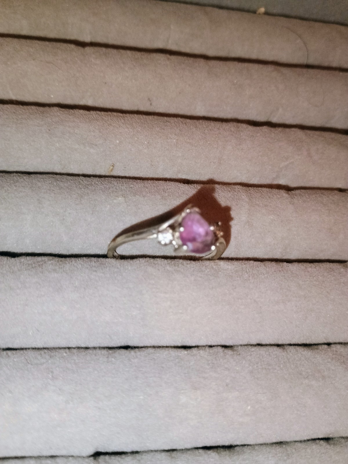 Pear ShapedAmethyst Ring With 2 Tiny Diamonds - image 4