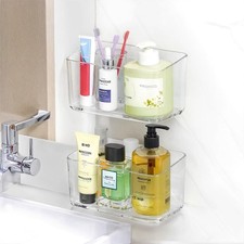 2 Pack Clear Shower Shelf, Adhesive Bathroom Shower Shelves, Wall Mounted Bat...