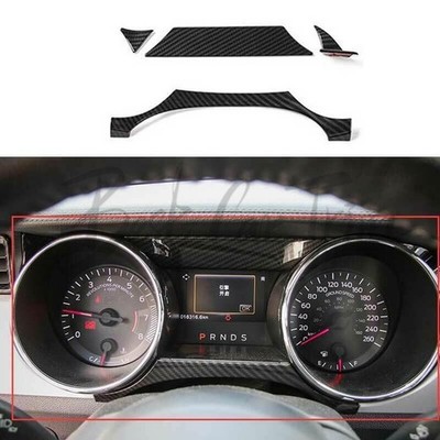 Carbon Fiber Instrument Panel Frame Paste Trim 4PCS For Ford Mustang 2015-2021