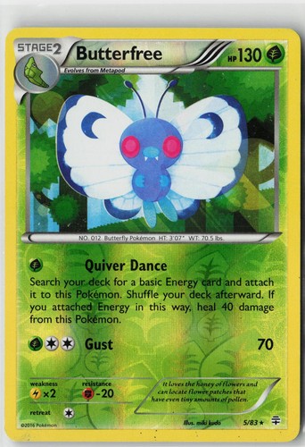 Butterfree 5/83 Rare Generations Pokemon Reverse Holo MP