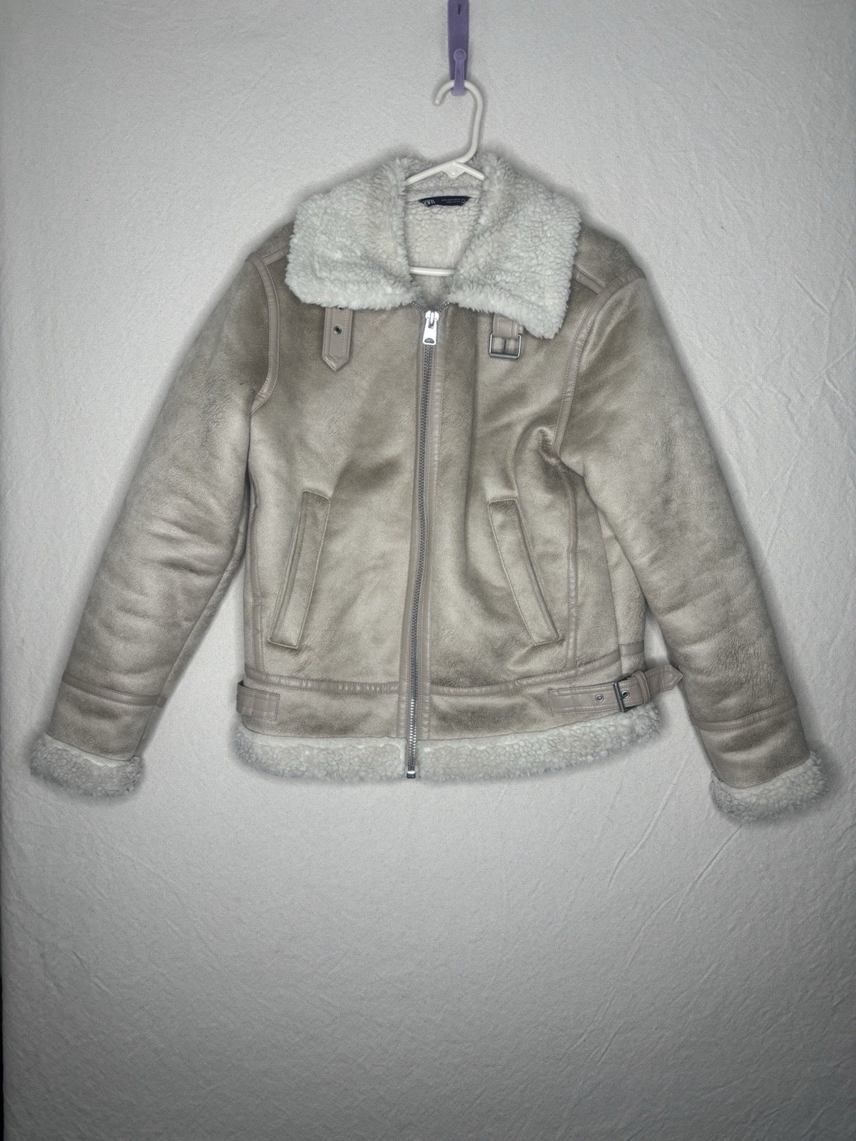 ZARA Sherpa Lined Winter Jacket Women’s Small Size