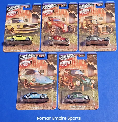 HOT WHEELS - 1968 VINTAGE CLUB 1968 SILVER SERIES ( SET OF 5 ) PORSCHE VW