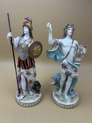 Porzellanpaar Porzellanfiguren 18. Jahrhundert - Apollo und Minerva
