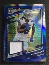Panini Donruss Optic Threads CeeDee Lamb Blue Hyper Prizm Cowboys MEM TH-3 2021