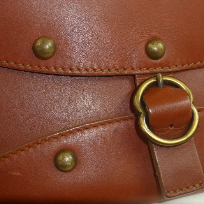 CELINE Studded Leather Shoulder Bag Brown — image 6