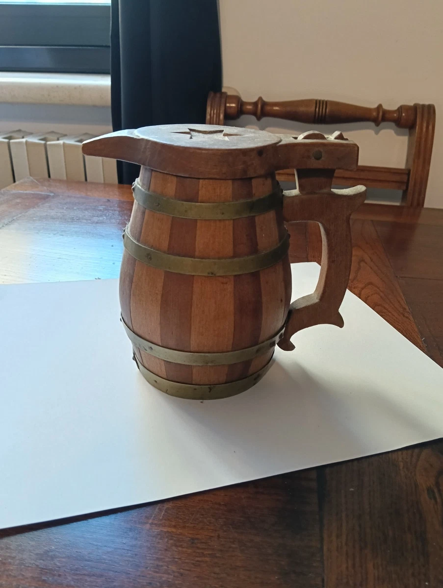 Boccale Da Birra In Legno Personalizzato Fatto A Mano - Capacità 260 Ml - Idea Regalo Incisione Laser Gratuita - 4