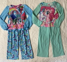 Lot of 2 - Girl's Long Sleeve Top  Pant Fleece Pajama Sets, 4/5