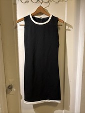 Alice + Olivia Classics Black White Piping Stretch Dress Size 6 Zip Back