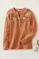 Coldwater Creek Bellarosa Waffle Tee 02 Colors, All Size