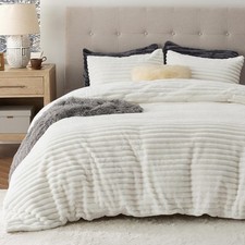 Bedsure Fluffy Duvet King 104" x 90" , 01 - Coconut White No Comforter