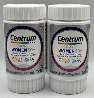 2PK Centrum Silver Women 50+ ~ 100 Tablets Each ~ EXP 5/26 & 6/26 ~ FAST SHIP