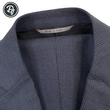 Mens 38 R Canali 1934 Slate Blue Mini Stripe Wool Suit Made Italy
