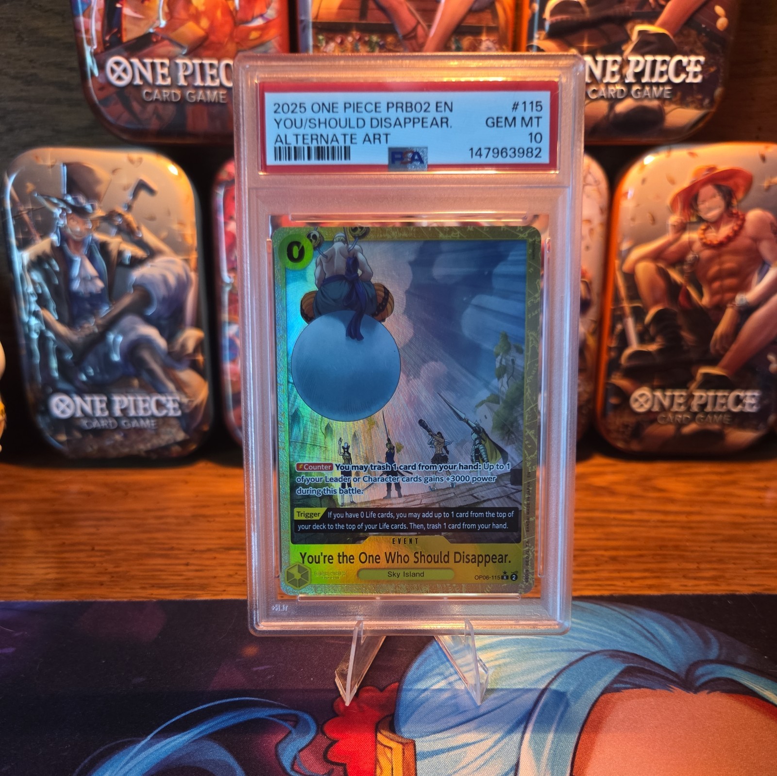 One Piece You're The One Who Should Disappear OP06-115 Alt Art PRB02 PSA 10 💎 view 5