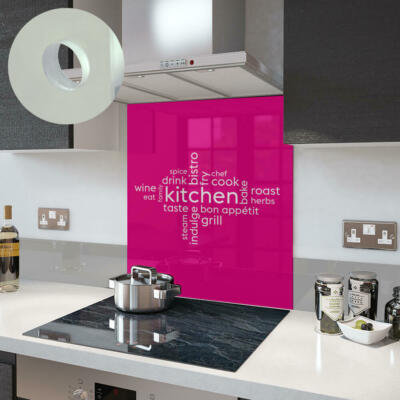 Premier Range Ihre eigene Wortcollage auf Glasrückwand in Magenta Küche