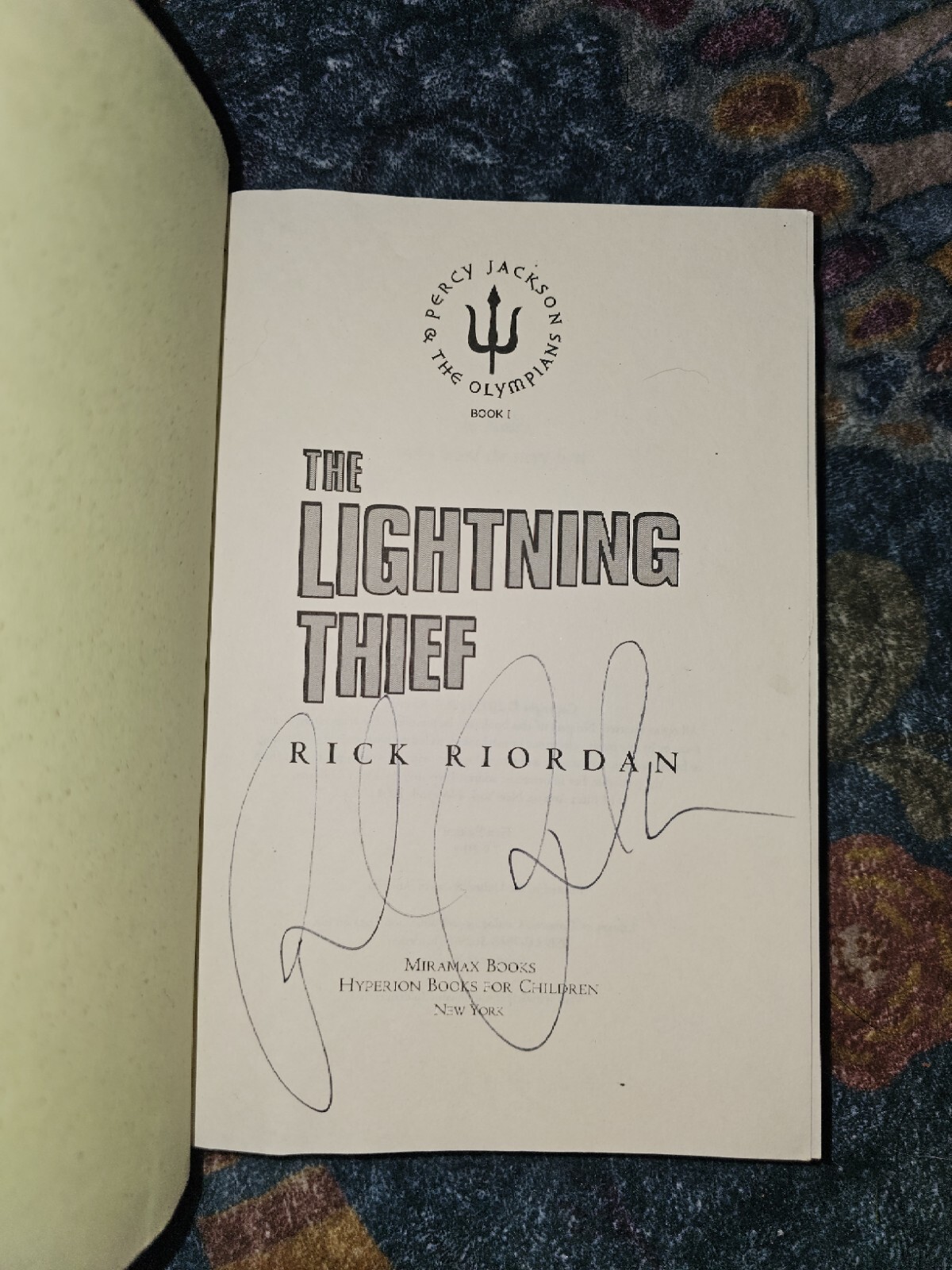 Signed Copy of The Lightning Thief - First Edition 7, 9, 10, 8 - Copyright 2005