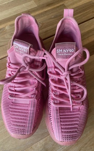 Steve Madden Pink Sparkly Trainers Womens Size UK 6 SMNY90 - Picture 4 of 11