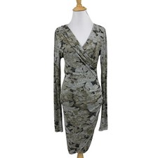Wilfred Free Dress Womens S Small Multi Floral Bodycon Faux Wrap Long Sleeve
