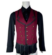 SHRINE GOTHIC COMMODORE BURGUNDY RETRO VAMPIRE VICTORIAN PIRAT STEAMPUNK VEST