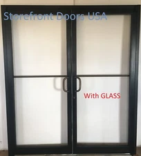 Bronze Commercial Storefront Door pair w GLASS 6'0 x 7'0 