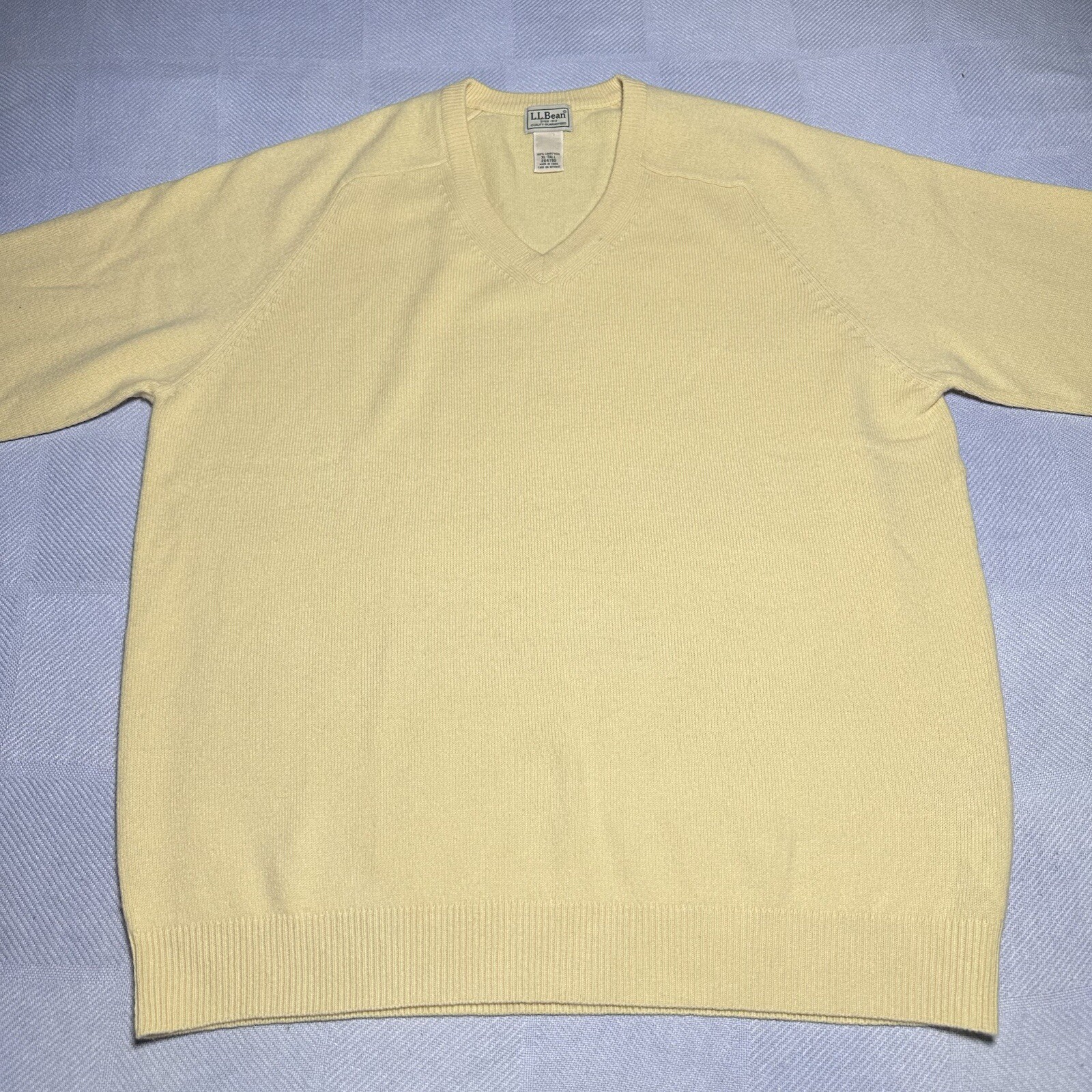 LL Bean Lambs Wool Solid Yellow Pullover Sweater … - image 2
